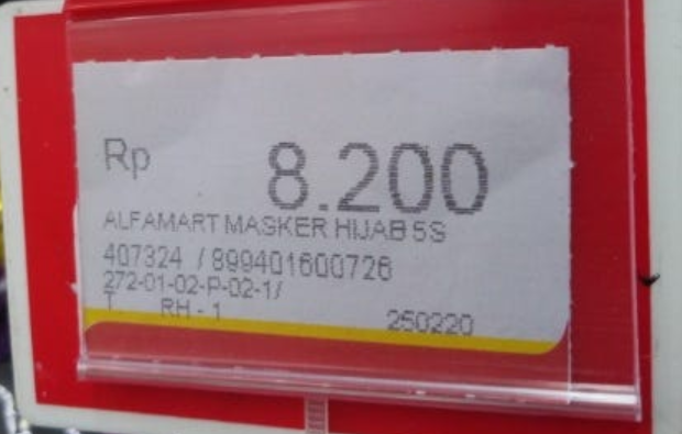  label Price di alfamart